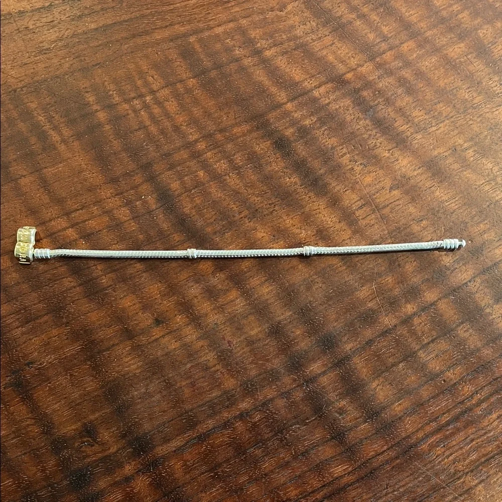 Pandora silver bracelet with gold clasp - Picture 2 of 4